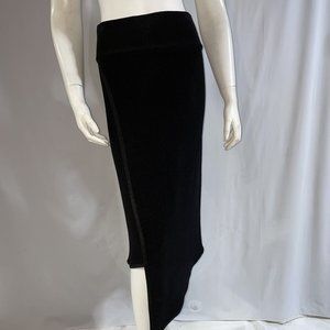 BEKKE Crinkled Black Maxi Skirt Size XS Slit